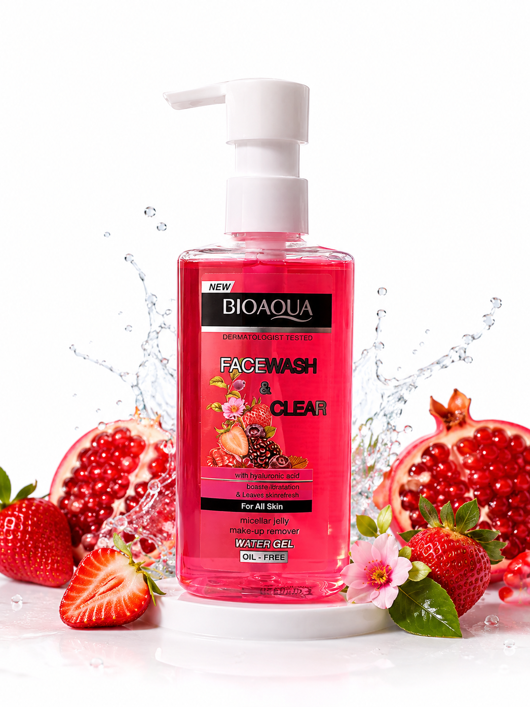 ژل شستشوی صورت بیوآکوا مدل Facewash & Clear با هیالورونیک اسید 100 میلی‌لیتر